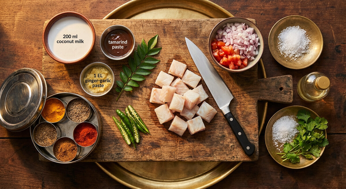 Mise en place: Curry de Pescado de Kerala