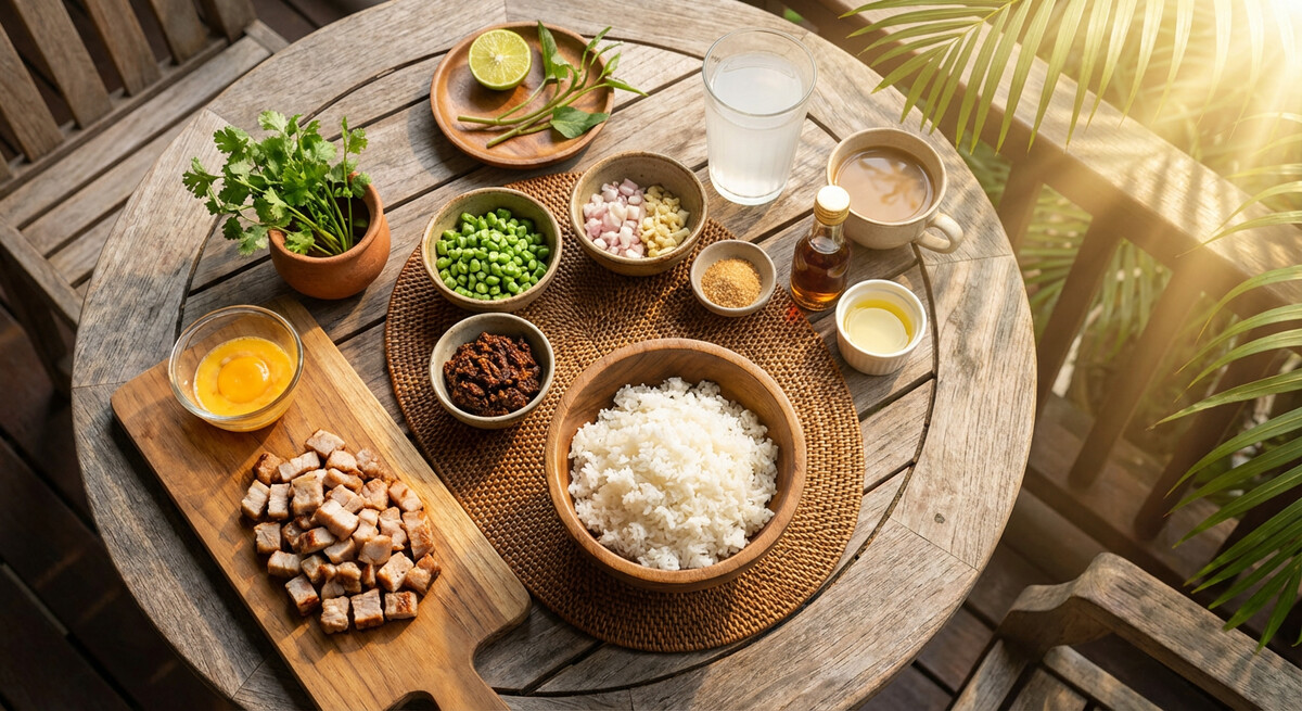Mise en place: Khao Pad Nam Prik Long Ruea (Riz Frit à la Pâte de Chili)
