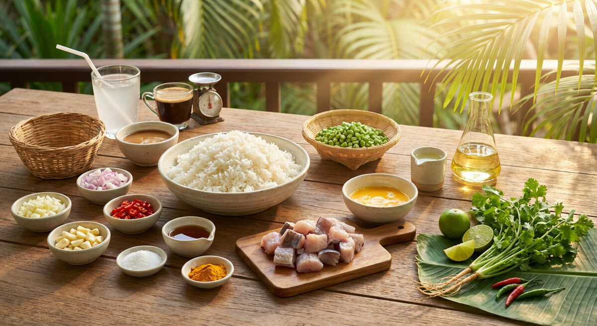 Mise en place: Khao Pad Pla Duk (Riz sauté au poisson-chat)