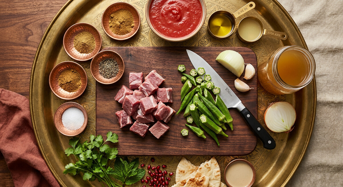Mise en place: Bamia
