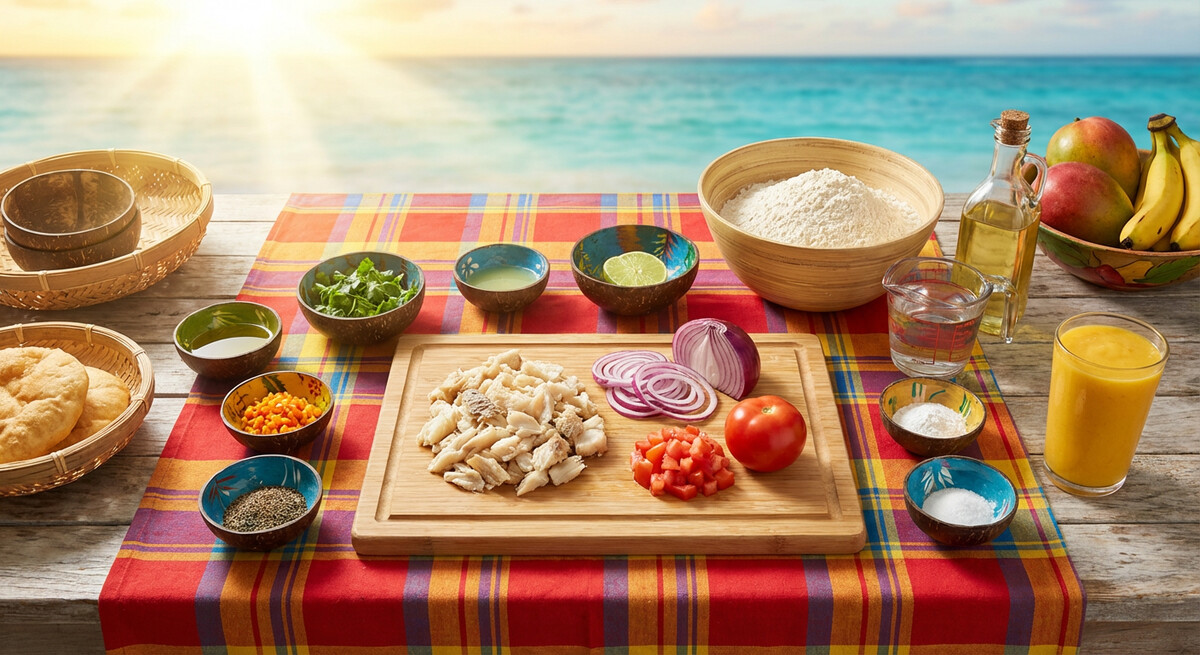 Mise en Place: Trinidadianische Gebratene Fischbrötchen (Saltfish Buljol)