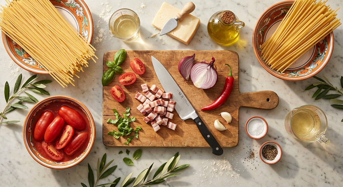 Mise en place: Pasta all'Amatriciana