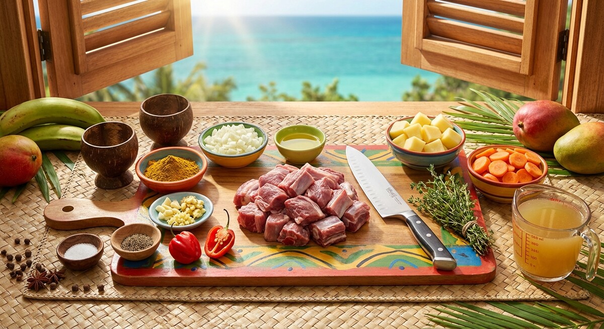 Mise en Place: Jamaikanisches Curry-Ziegenfleisch