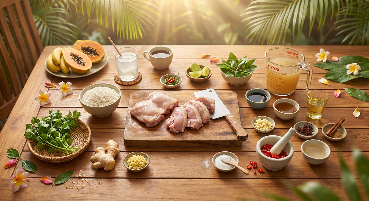 Mise en place: Khao Mun Gai (Riz au Poulet)