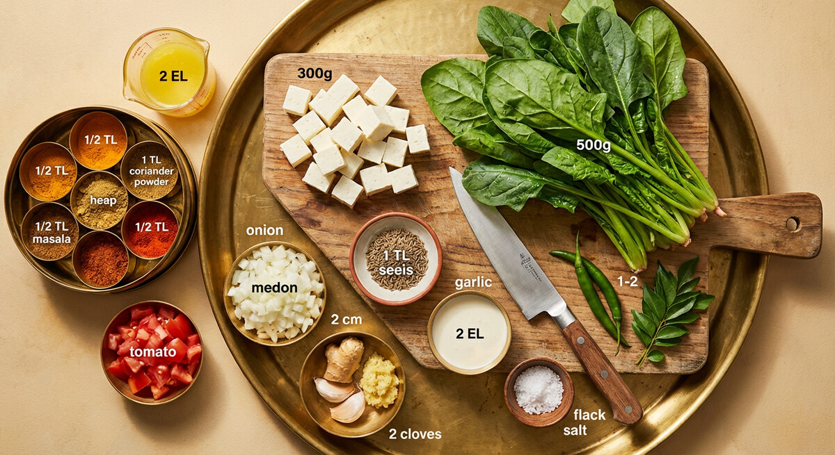 Mise en place: Palak Paneer
