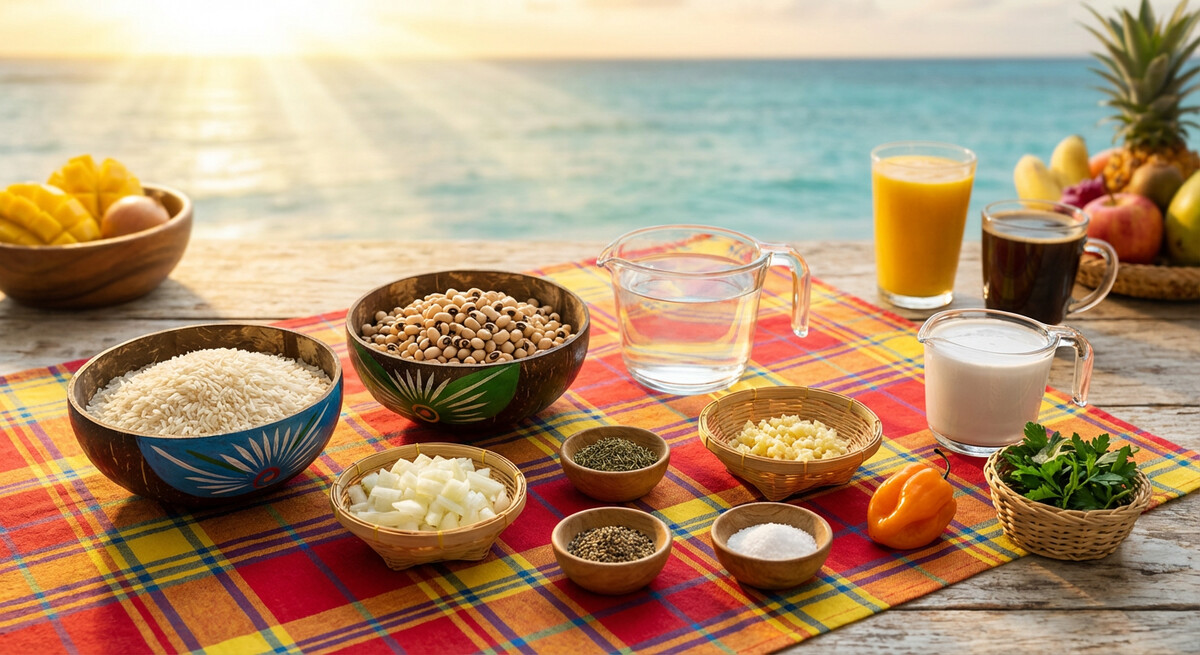 Mise en Place: Barbados Reis- und Erbsenbrei