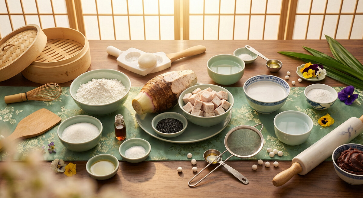 Mise en place: Gâteau de taro