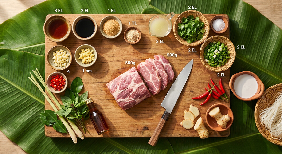 Mise en place: Porc Grillé à la Sauce piquante au Citron Vert