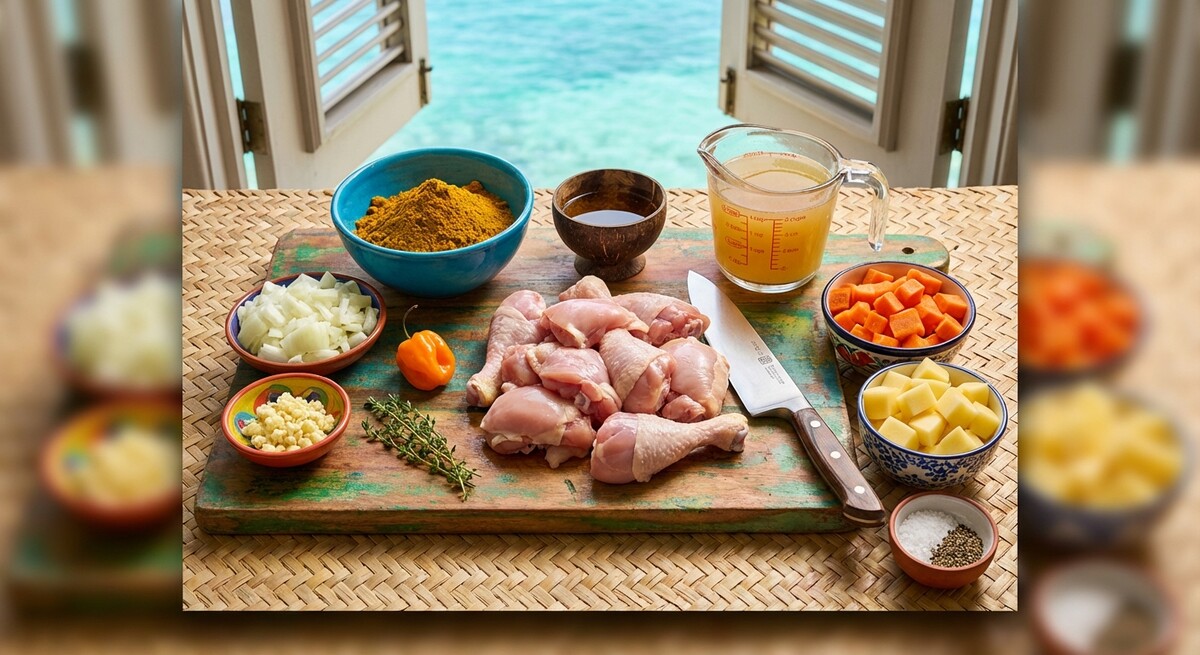 Mise en Place: Jamaikanisches Curry-Hähnchen