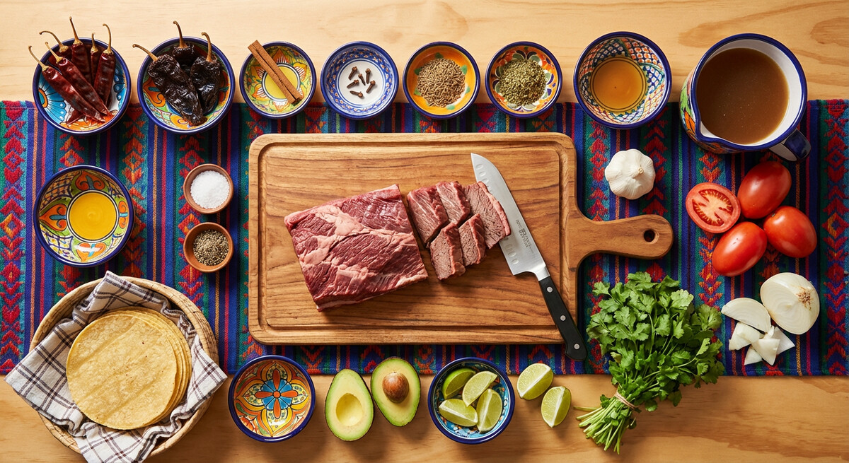 Mise en place: Birria de Bœuf