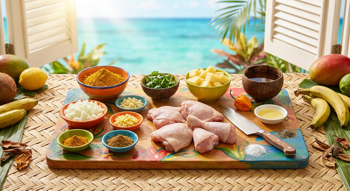 Mise en Place: Trinidadisches Curry Huhn mit Kartoffeln