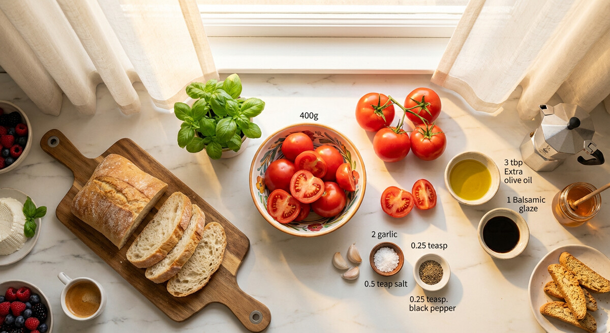 Mise en place: Bruschetta de Tomate