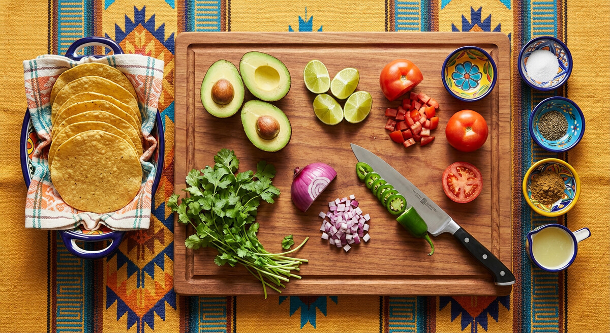 Mise en place: Tostadas de Guacamole
