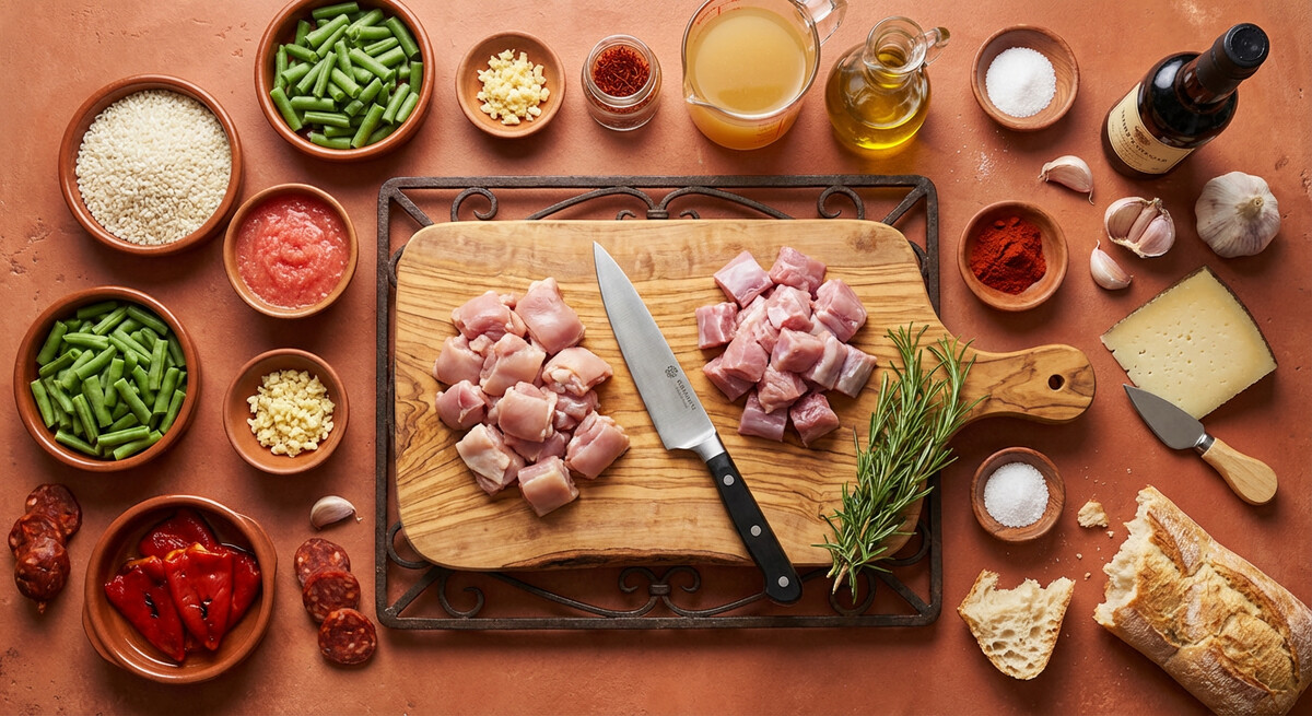 Mise en place: Paella Valenciana