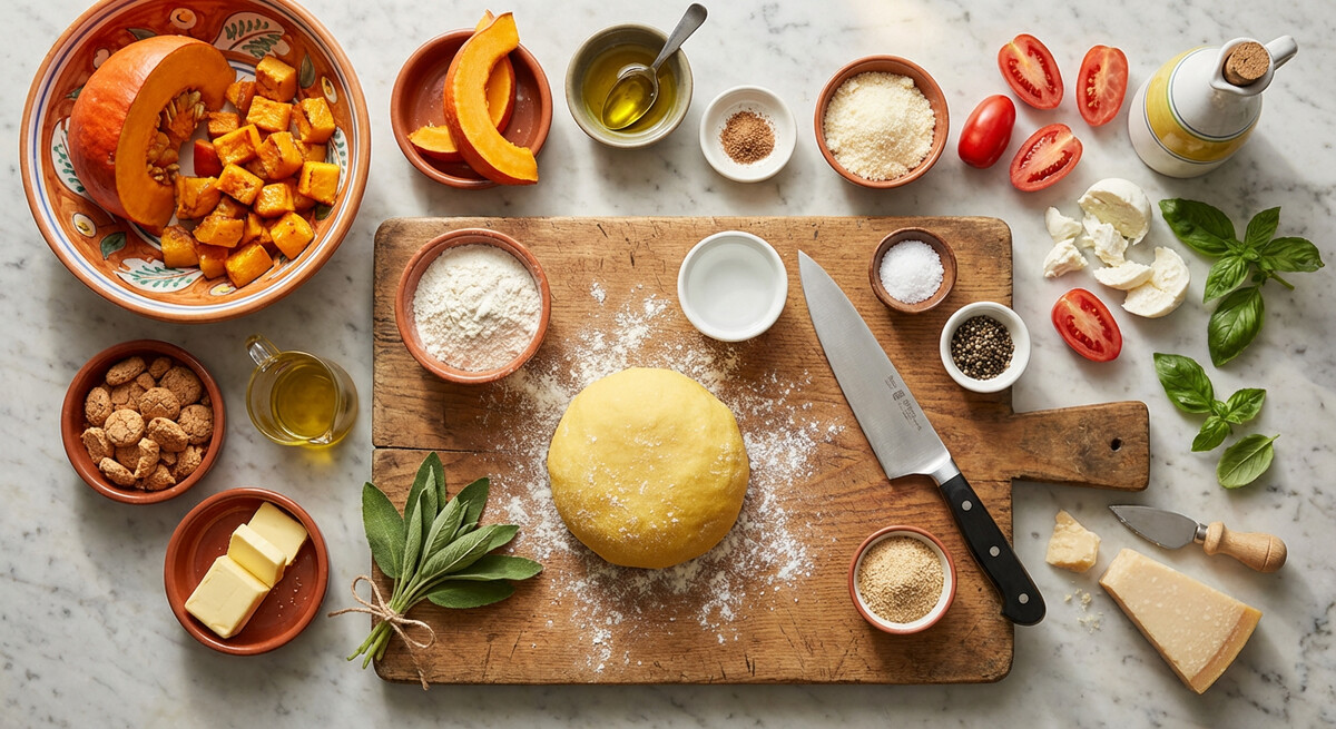 Mise en place: Ravioli à la Citrouille