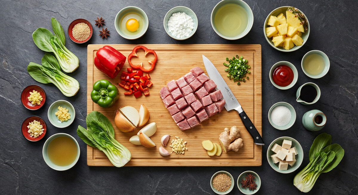 Mise en place: Porc aigre-doux