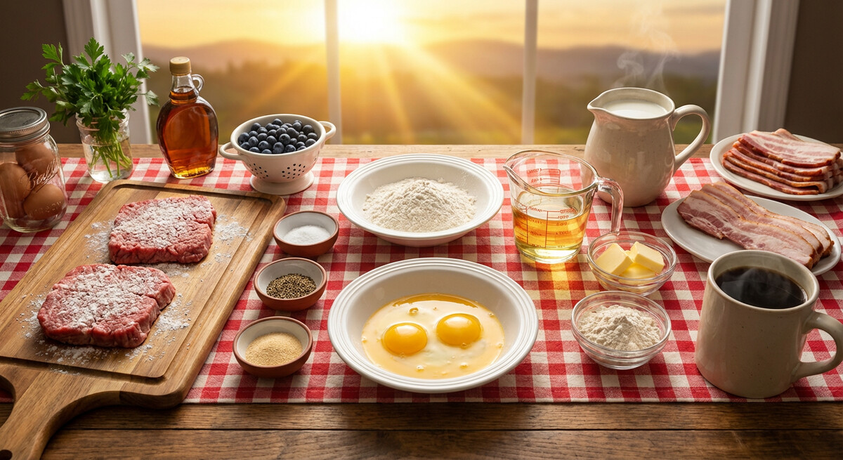 Mise en place: Chicken Fried Steak avec Country Gravy