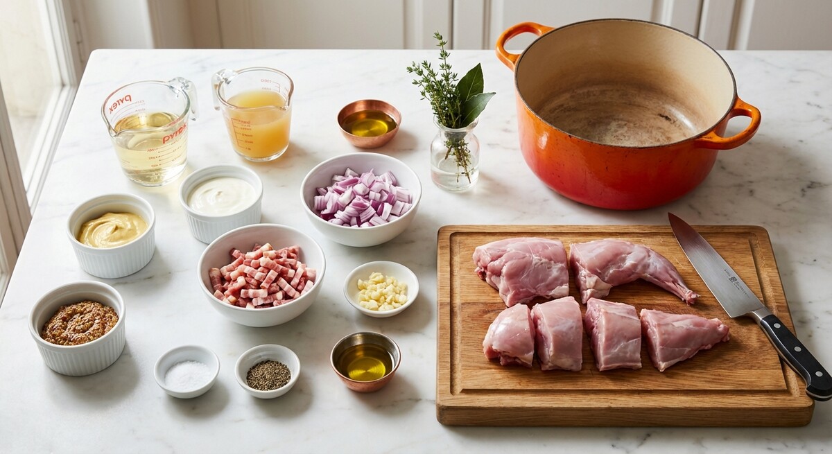 Mise en place: Conejo en Salsa de Mostaza
