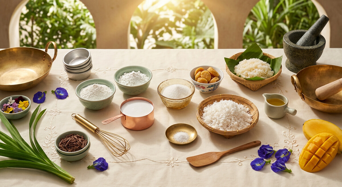 Mise en place: Rouleaux de Crêpes à la Noix de Coco Thaïlandaise