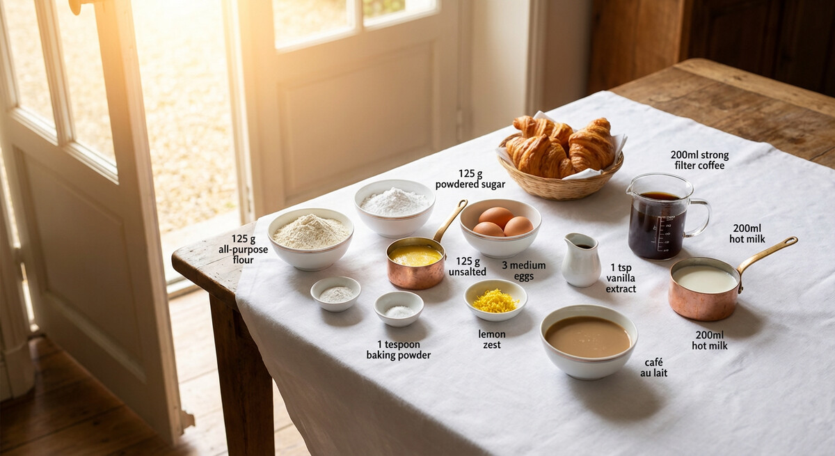 Mise en place: Café con Leche y Madeleines