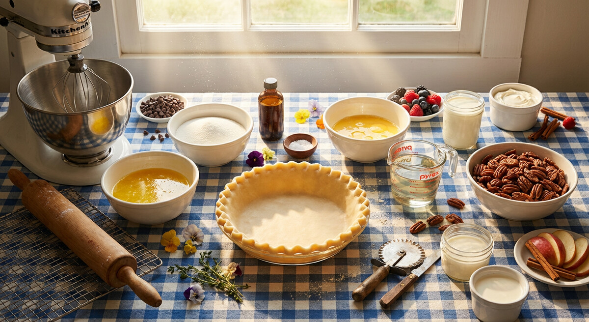 Mise en place: Tarte aux noix de pécan