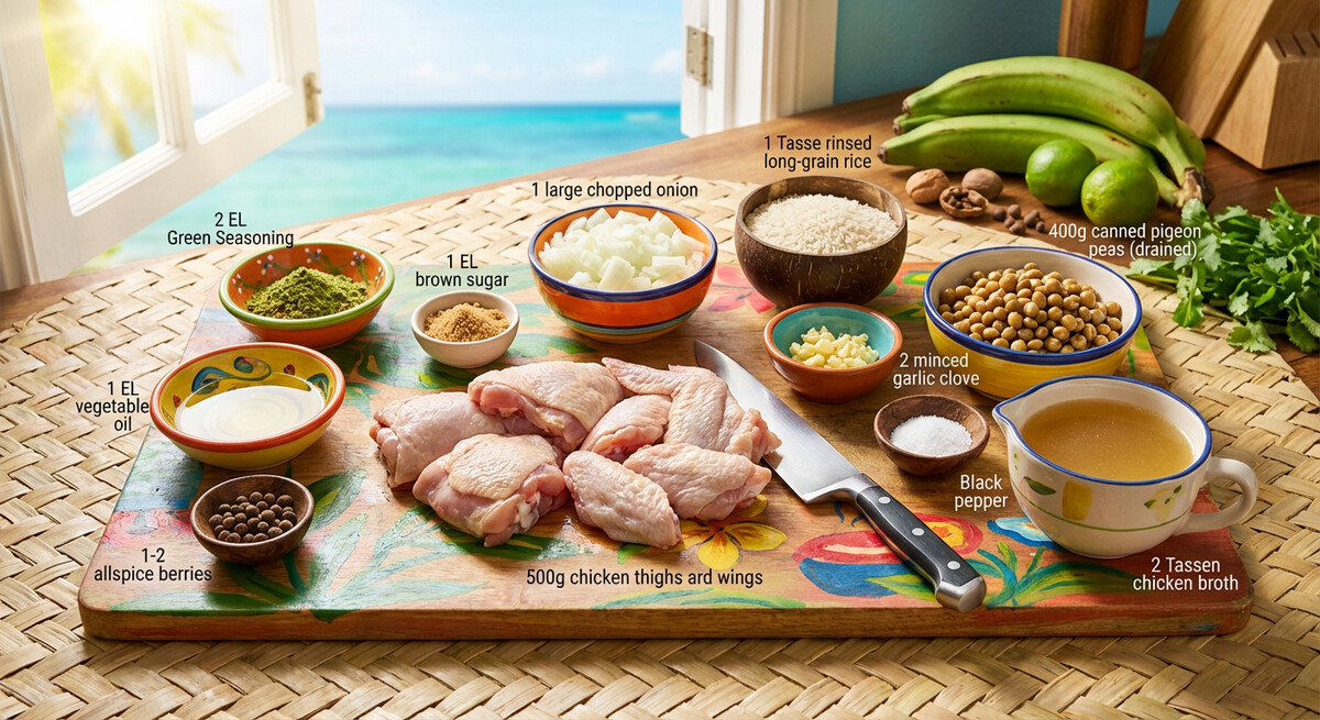 Mise en Place: Pelau (Trinidadianischer Reis mit Huhn)