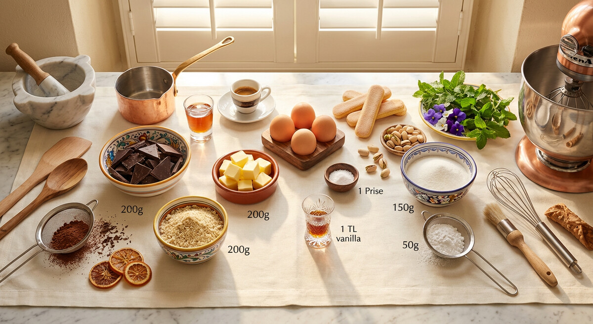 Mise en place: Gâteau Caprese