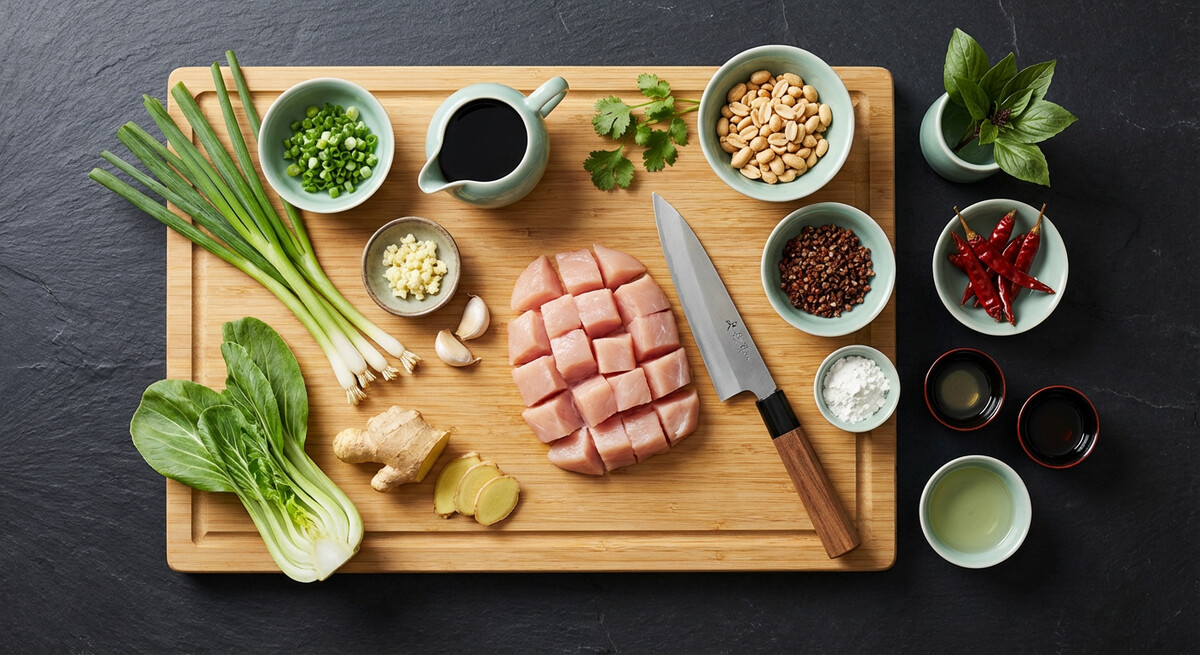 Mise en place: Poulet Kung Pao