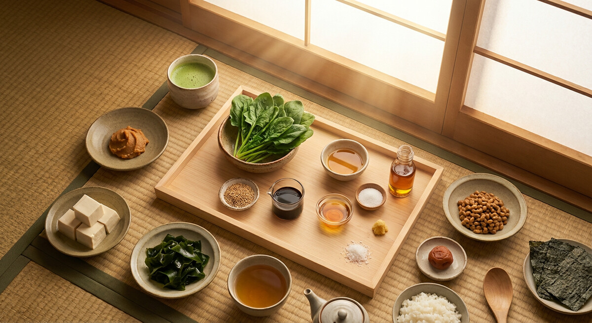 Mise en place: Épinards Grillés à la Sauce Sésame (Horenso Gomae)