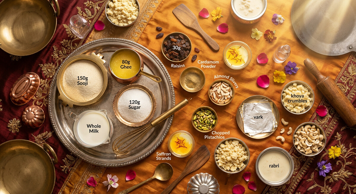 Mise en place: Halwa de Sooji Indio
